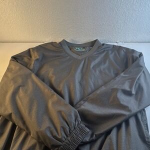 Pro Tour Cool Play Mens Gray Windbreaker Golf Pullover V-Neck Jacket Size M